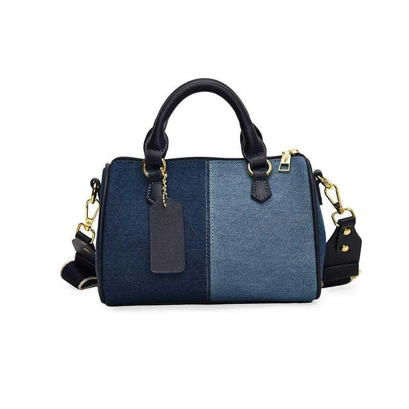 Patchwork Colorblock Mini Handbags Denim Shoulder Cross Body Bags Casual