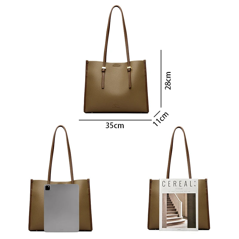 Large Capacity Tote Bags High Quality Soft Leather Luxury Handbag