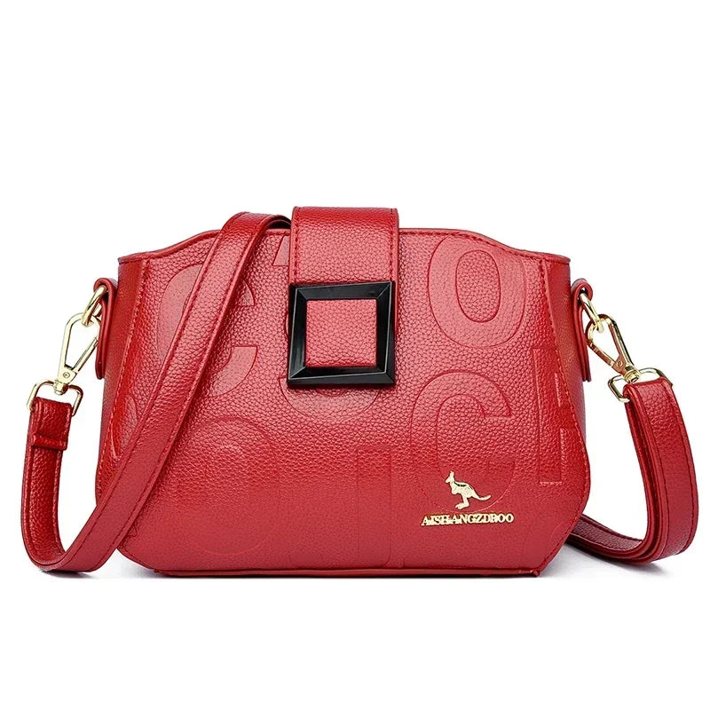 Fashionable Square Buckle Crossbody Bag Large Capacity Travel Handbag Luxury Design