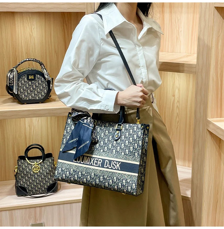 Luxury Design Elegant Leather Tote Large Capacity Stylish Handbag