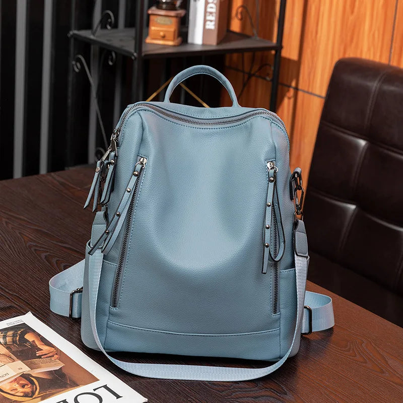 Genuine Leather Brand Backpack Fashion Travel Bag High Quality Bags Shoulder Bag