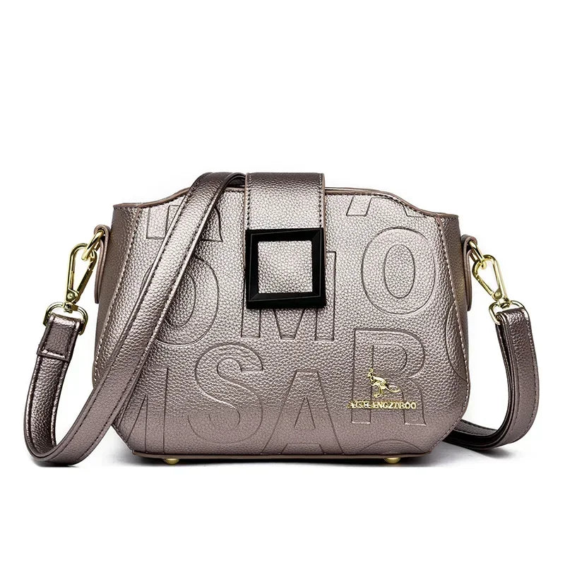 Fashionable Square Buckle Crossbody Bag Large Capacity Travel Handbag Luxury Design