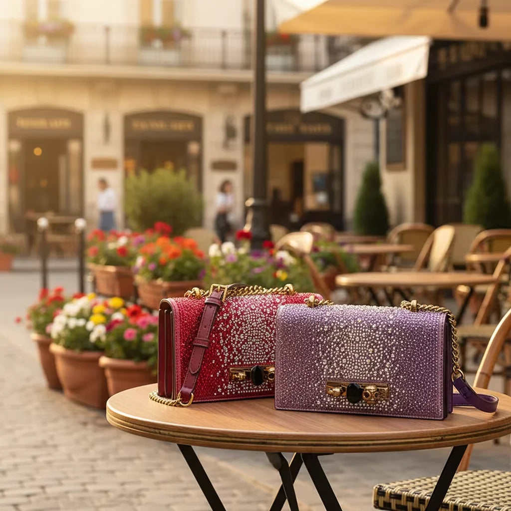 Rhinestone Clutch Small Square Exquisite Crossbody Bag
