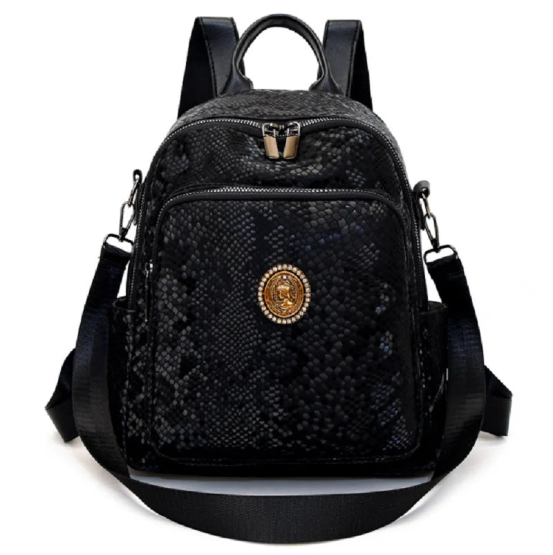 Fashion Trend Soft Leather Multi functional Travel Backpacks Large Capacity