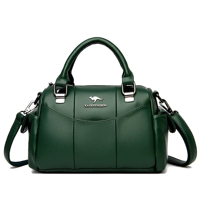 Urban Minimalist Women's Shoulder Bag Splicing Handbag Soft Polyester Lining Tote Bag