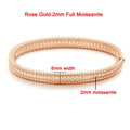 2mm Moissanite Bangle S925 Sterling Silver Plated 18K Gold