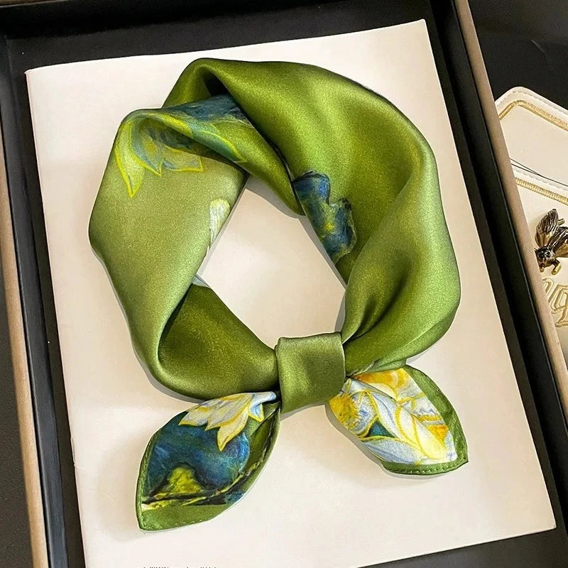 100% Real Silk Scarf Women Square Scarves Bandana