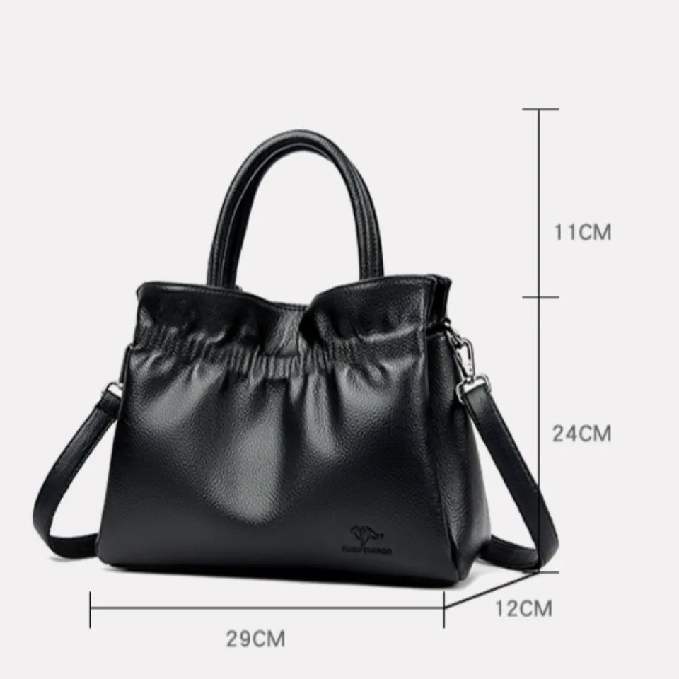 Luxury Soft Leather Shoulder Crossbody Handbags Casual Tote