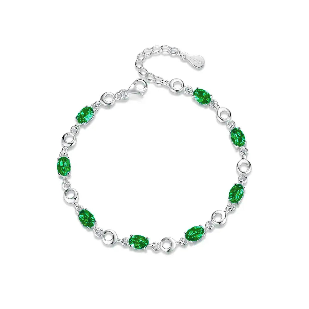 Blue Topaz Aquamarine 925 Sterling Silver Charm Bracelet