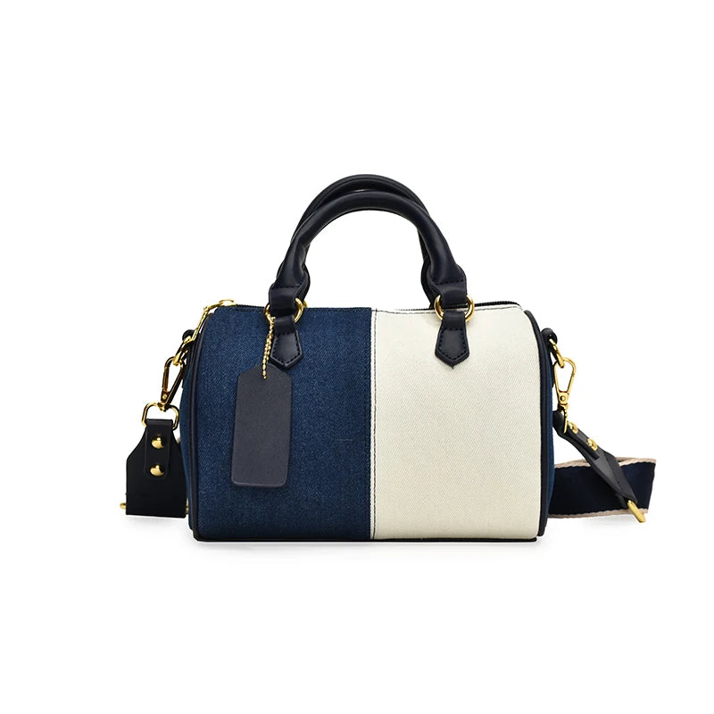Patchwork Colorblock Mini Handbags Denim Shoulder Cross Body Bags Casual