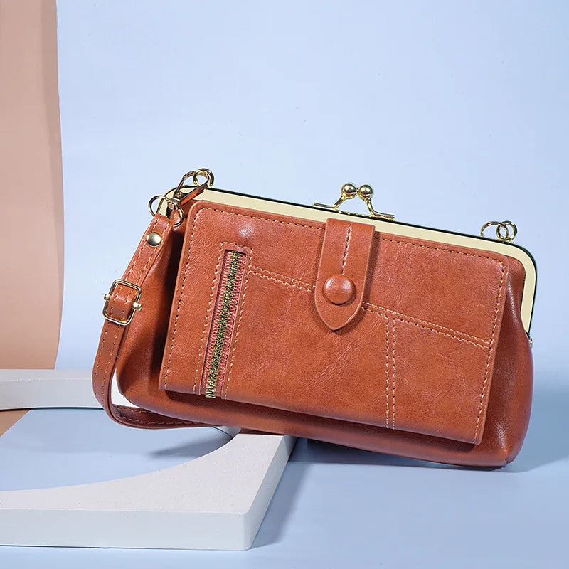 Pu Leather Zip Crossbody Shoulder Clutch Bag Purse Wallet Mobile Phone Bag