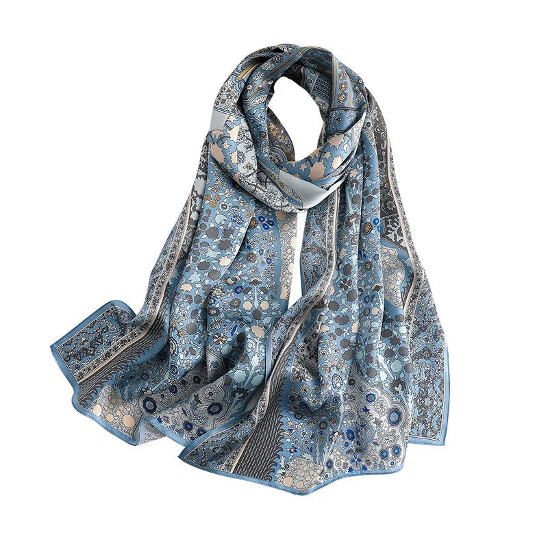 100% elegant Silk Scarf Shawl Beach Silk Scarfs Luxury Print