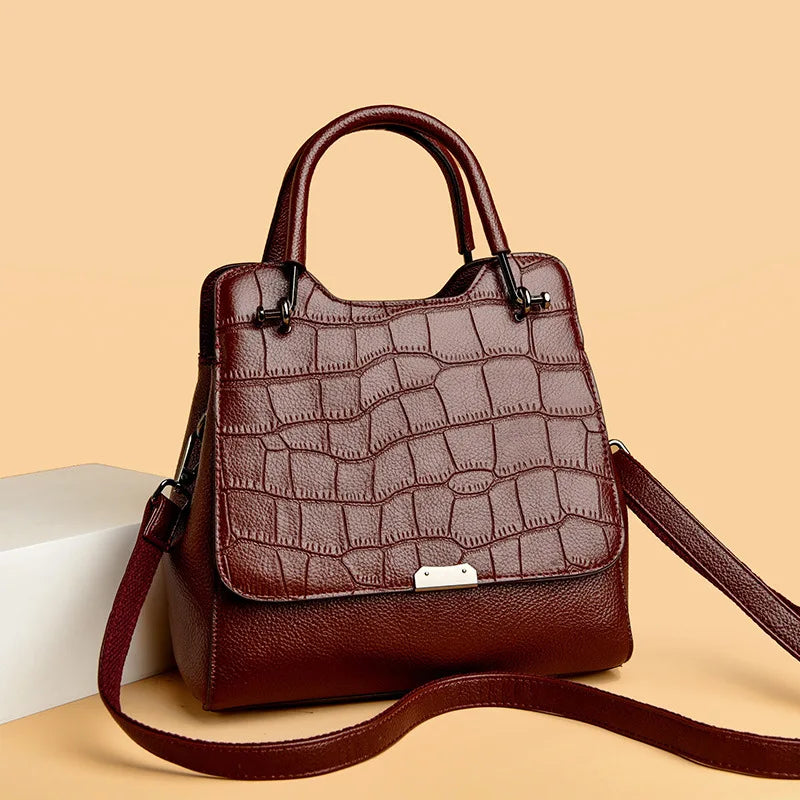 Stone Grain Women Shoulder Bags Design Handbags Elegant Lady Fashion Crossbody