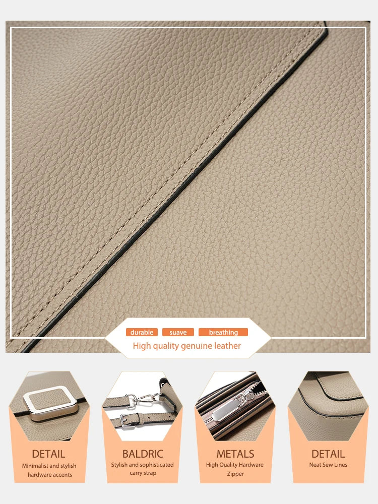 Premium Design Arm Bag Genuine Leather Bag Fashion Square Shoulder Crossbody Bag