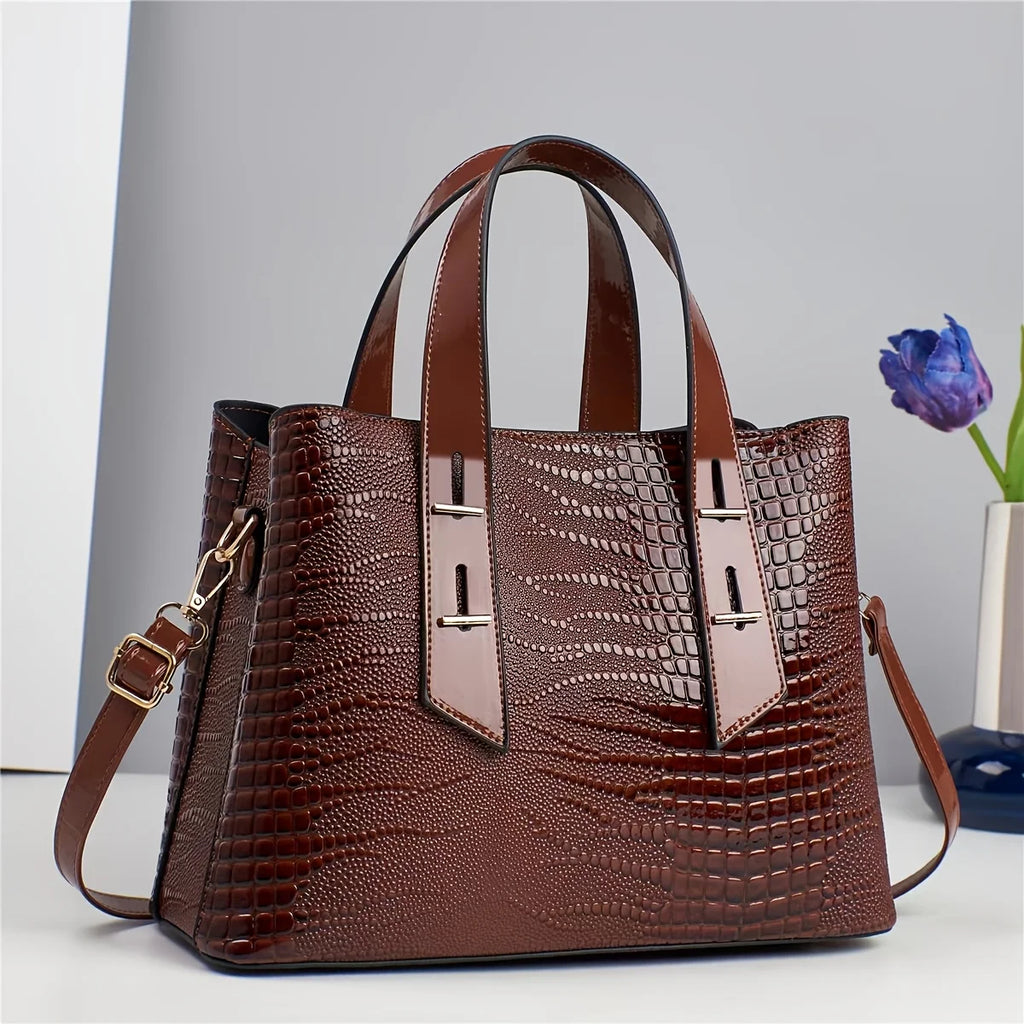 Fashionable Colorful Alligator Pattern Women Handbag Design