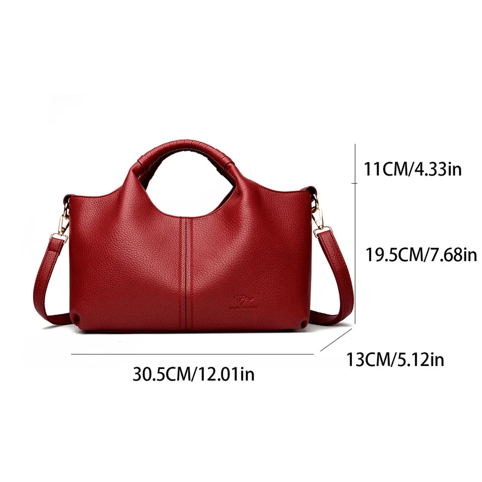 High Quality Soft Leather Handbag Tote Bag Fashion Luxury Women Shoulder Bag