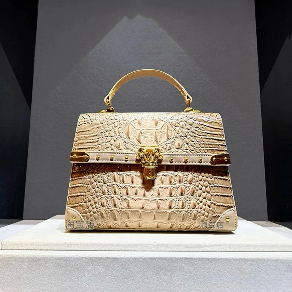 Luxury Design Brand Fashion Crocodile Print Handbag for Women