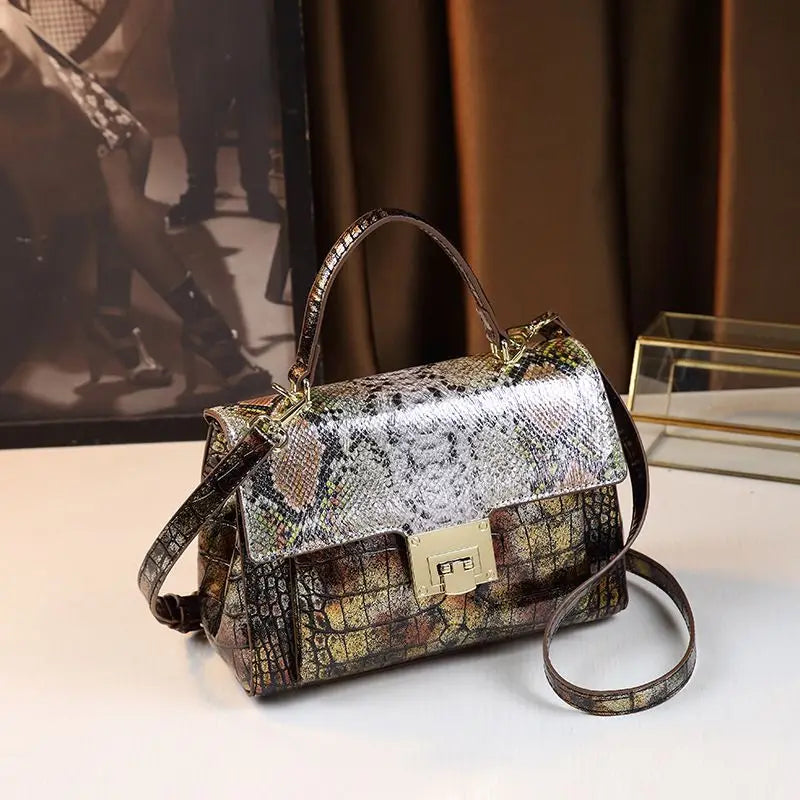 Luxury Design High Quality Fashion Crocodile Snake Print Handbag