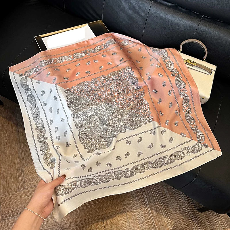 Imitation Silk Printed Square Scarf Fashion Accessories