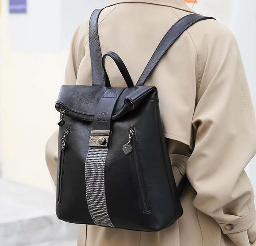 Fashionable Women Leather Backpacks Large Capacity Shoulder Bags Travel Backpack