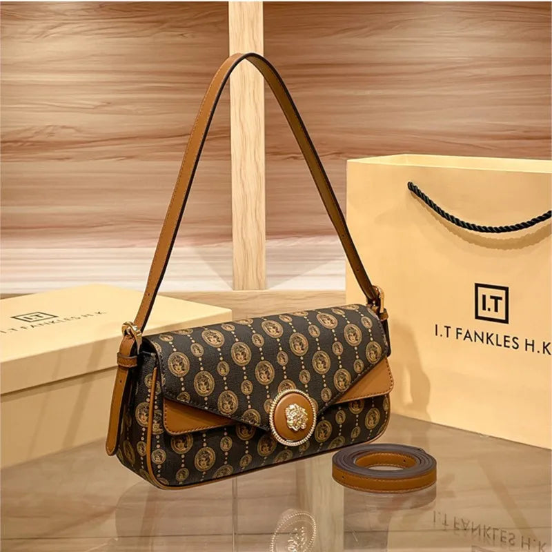 Brand women's shoulder bag high-end texture niche design