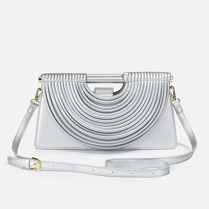 Luxury Design Handwoven Leather Evening Clutch Bag