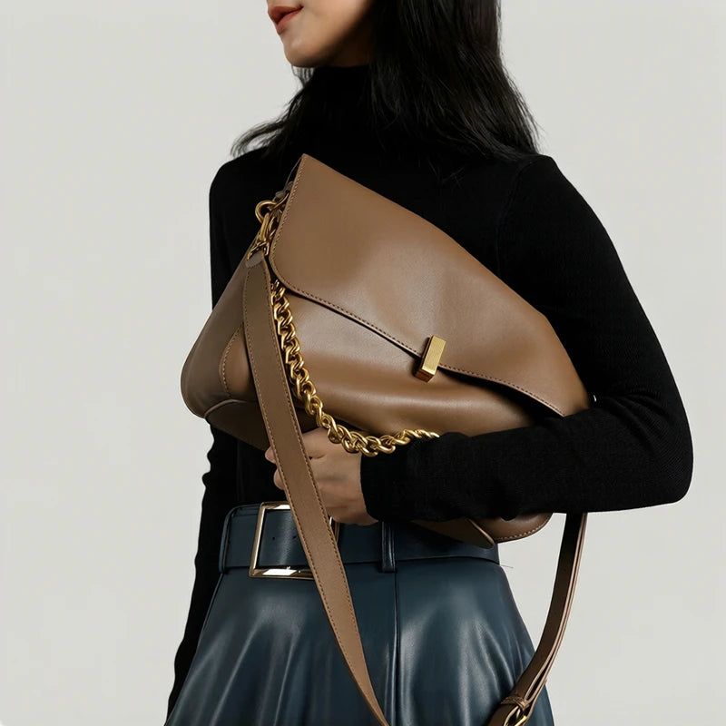 Genuine Leather Slouchy Satchels For Women Vintage Soft Bag