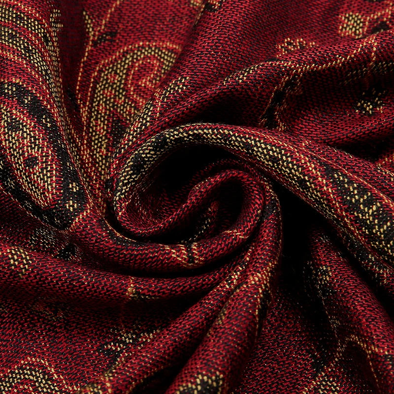 Paisley Embroidery Retro Cashew Cotton Scarf Wraps