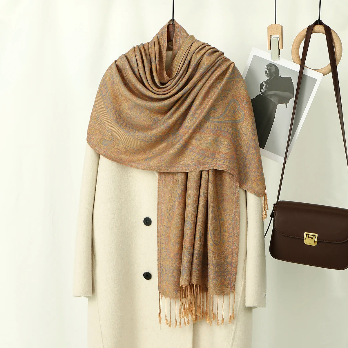 Paisley Embroidery Retro Cashew Cotton Scarf Wraps