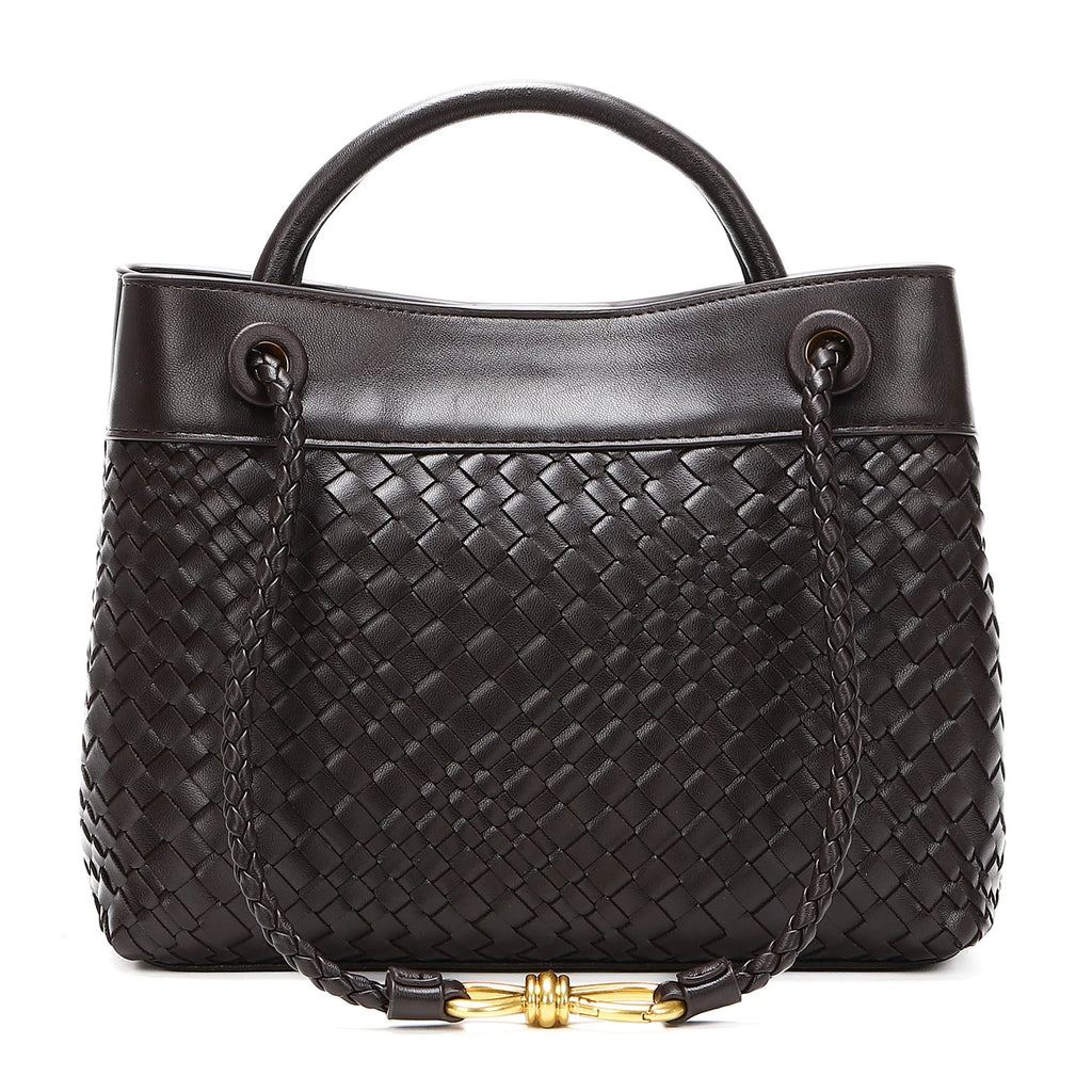 Woven Tote Crossbody Shoulder Handbag Design Top Handle Purse