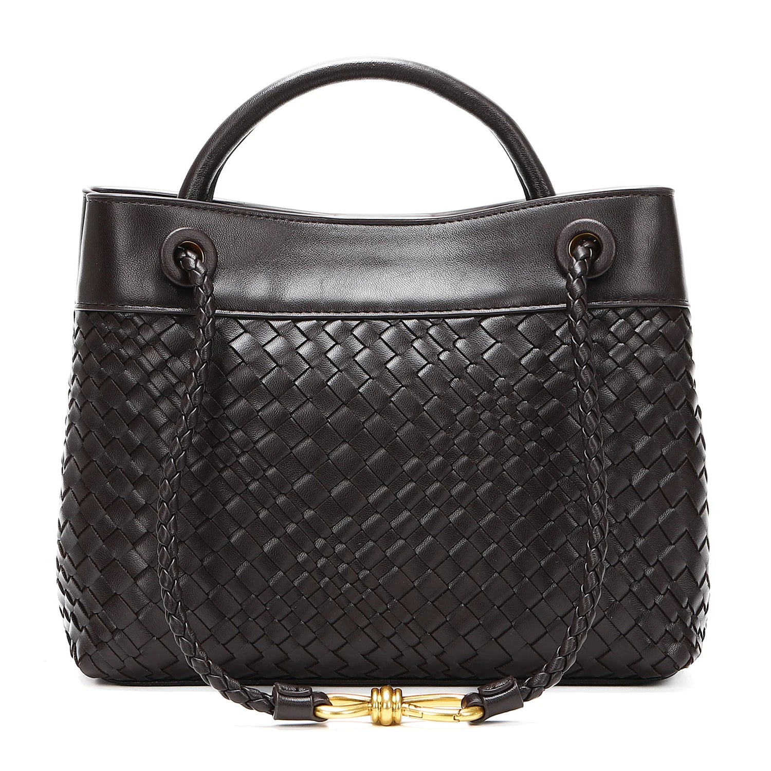 Woven Tote Crossbody Shoulder Handbag Design Top Handle Purse