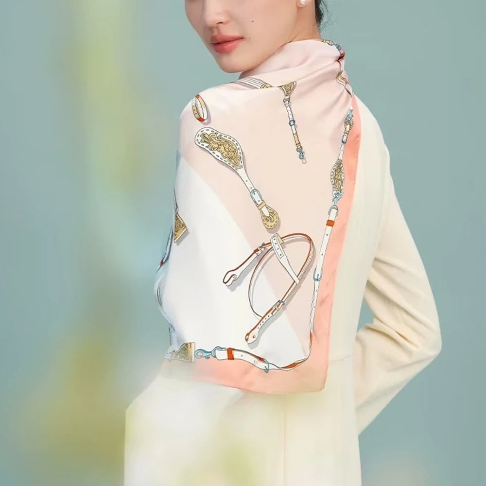 Women's 100% Mulberry Silk Scarf For Hair Headscarf