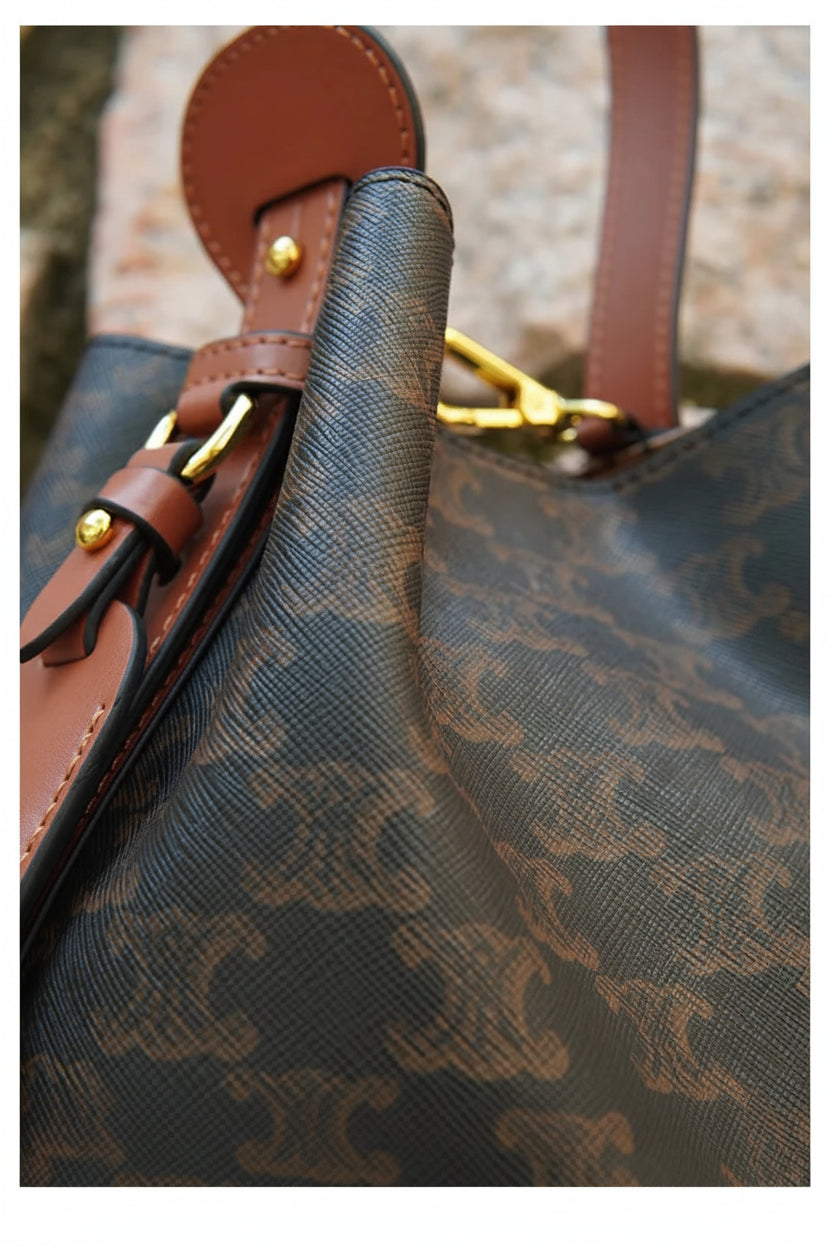 Large-capacity fashion single shoulder crossbody bucket bag