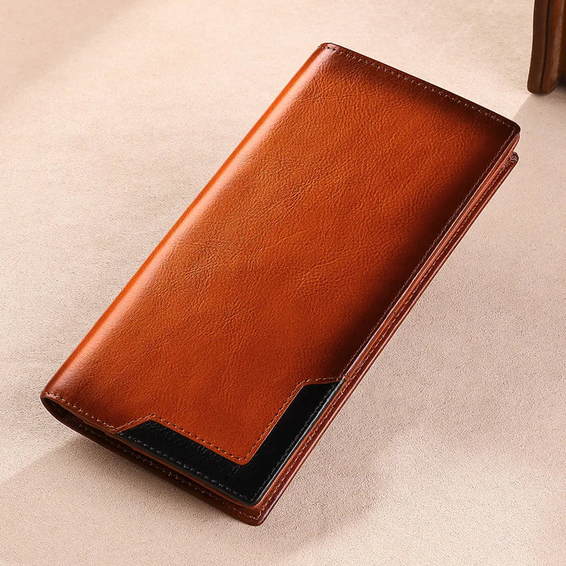 Genuine Leather Wallet Long Card Holder Organizer Wallet