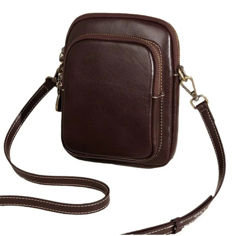 Genuine Leather Handbag Trendy Small Bag Vegetable Tanned Cowhide Bag