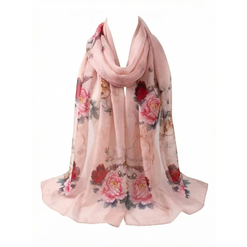 Lightweight Large 100% Mulberry Silk Chiffon Scarf