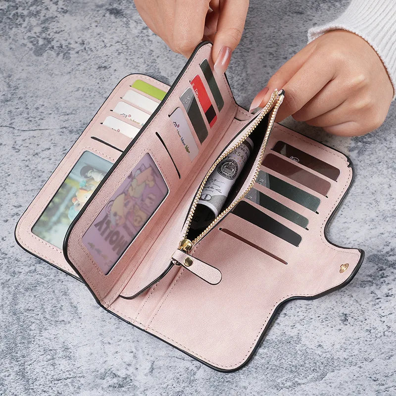 Long Women's Wallet Coin Purse Multi-color Card Slot Mobile Phone Bag Clutch