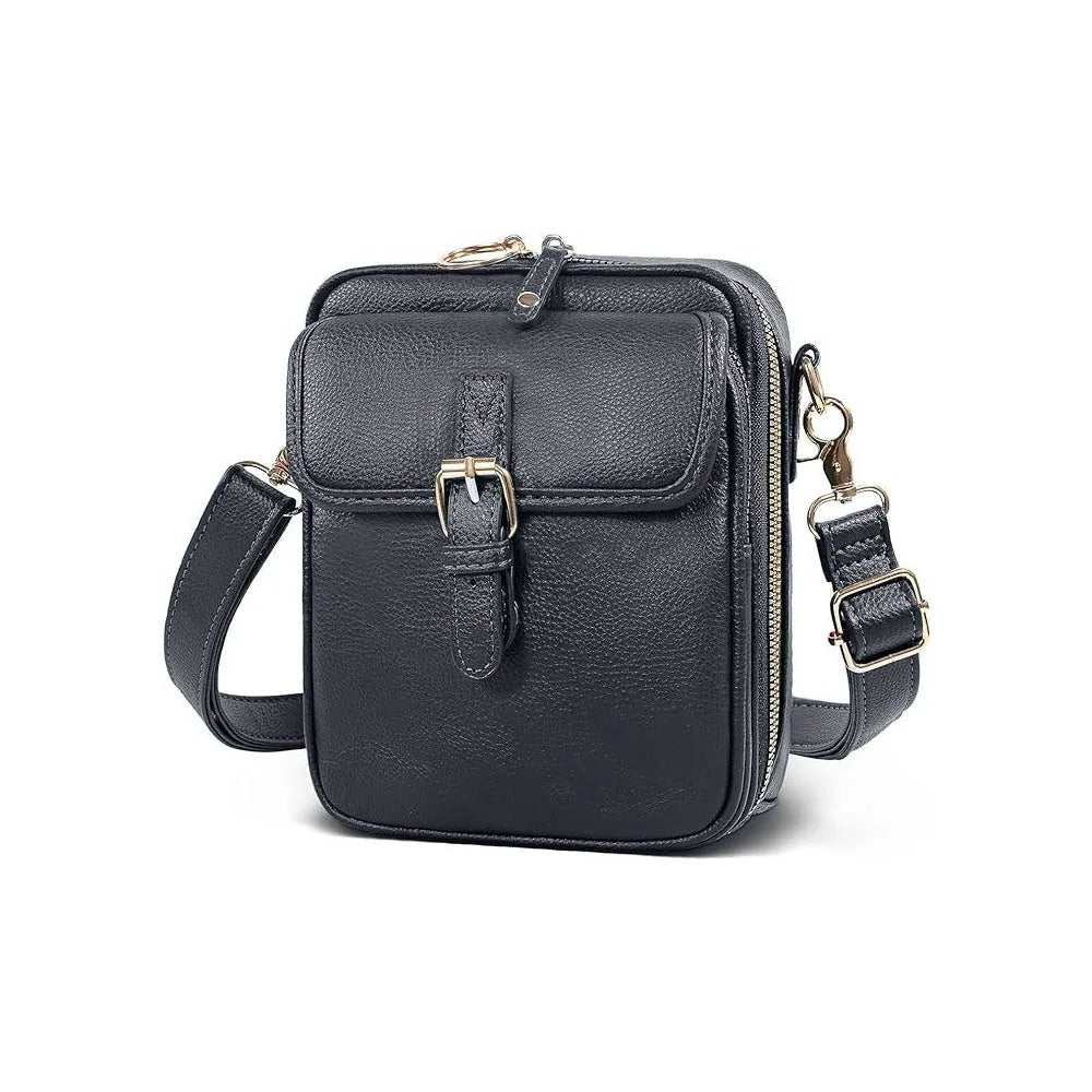 Vintage Messenger Bag Large Capacity Crossbody Leather Bag Adjustable Strap