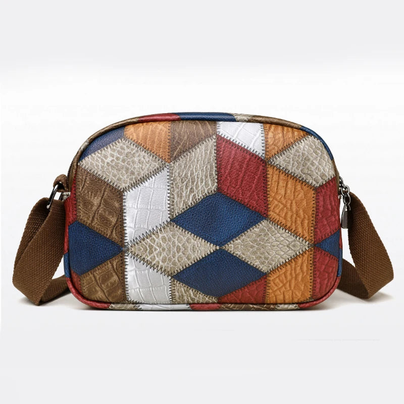 High Quality Solid Color PU Leather Shoulder Bag Crossbody Bags Large Capacity