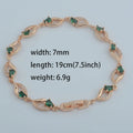 2 Color Rose Gold Color Green Pink Zircon Stone Jewelry