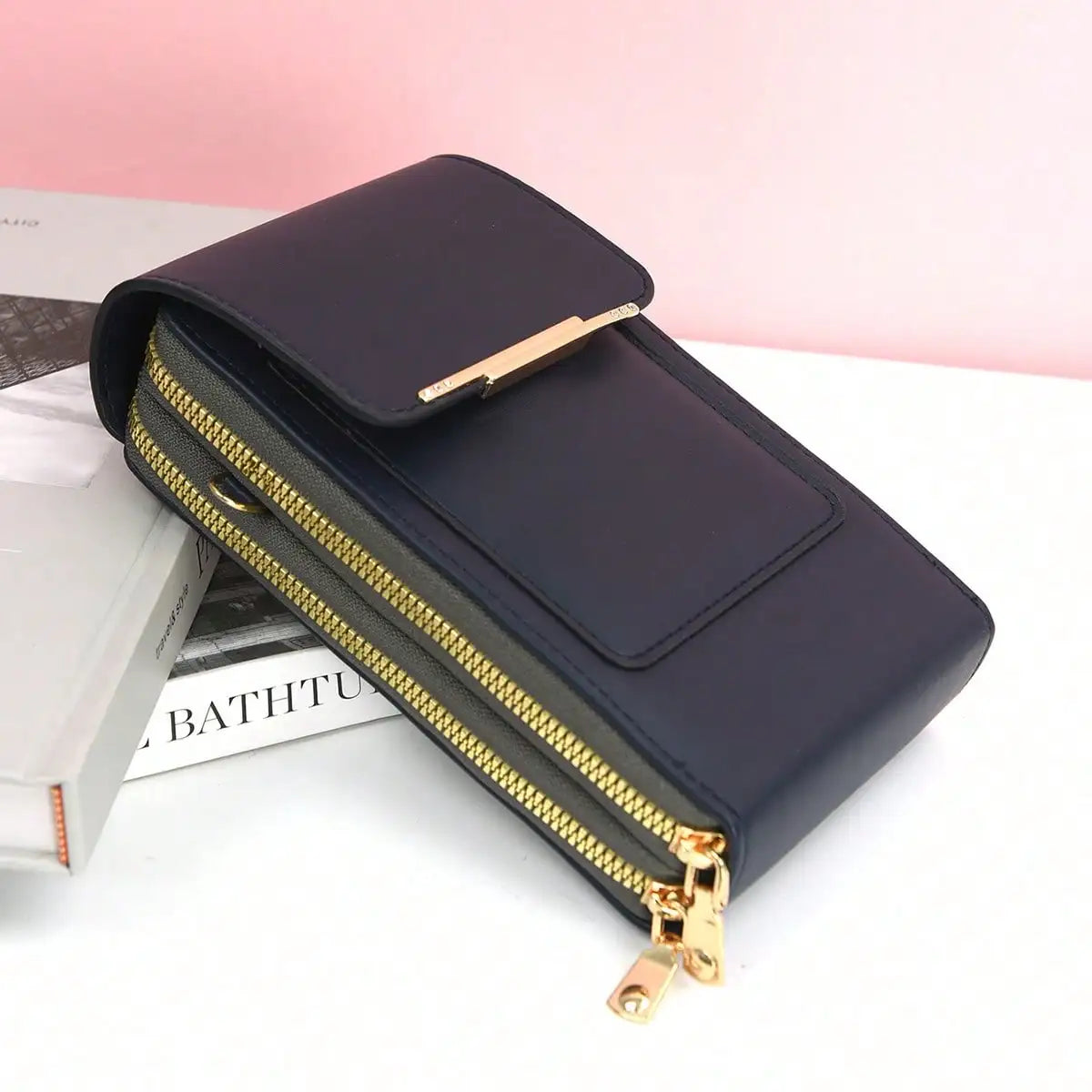 1pcs Solid Color Fashion Multi-pocket Waterproof Phone Wallet