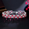 Luxury Shiny Yellow Cubic Zirconia Leaf Flower Shape Bracelet Fashion Jewelry
