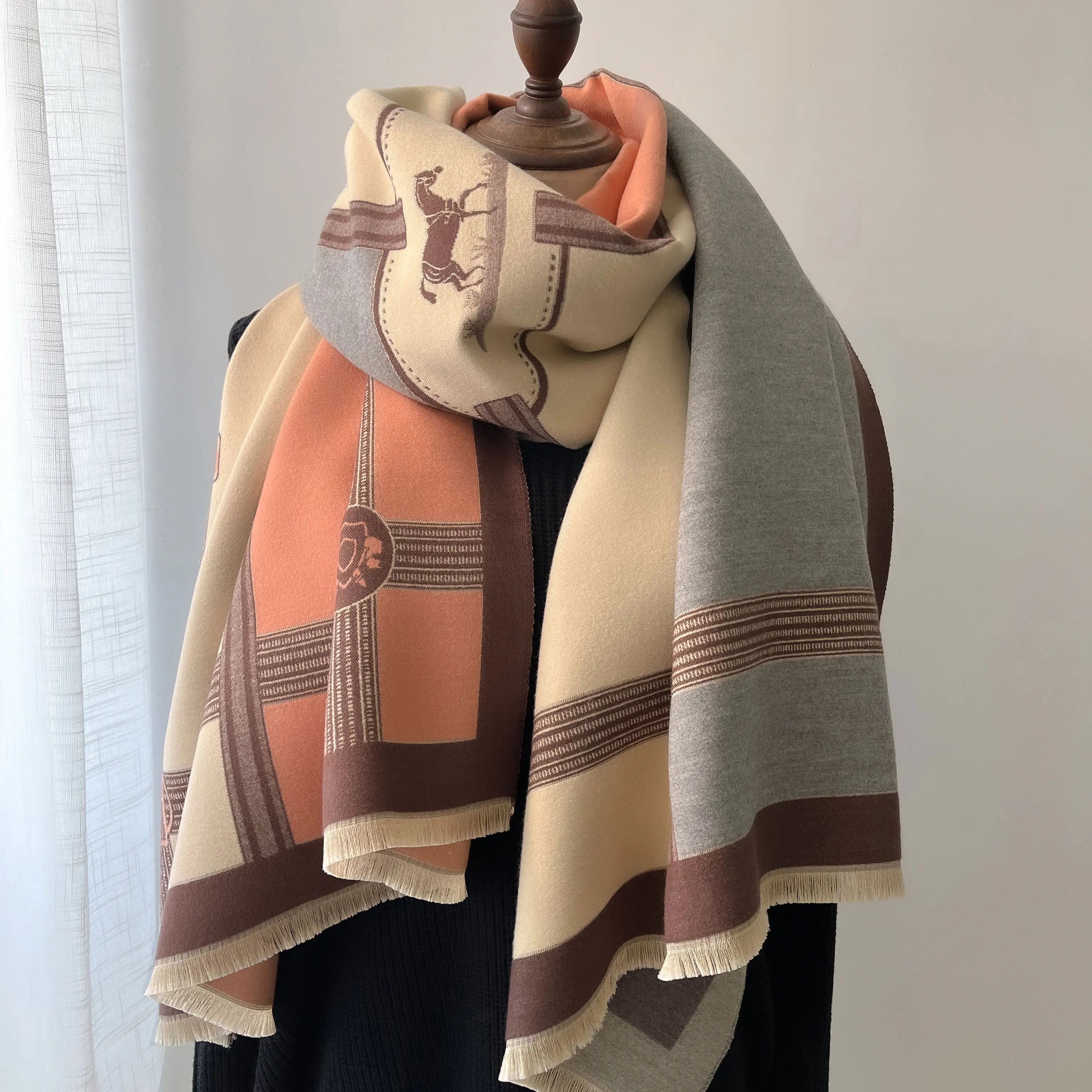 Luxury Thick Warm Scarf Women Cashmere Shawl and Wraps