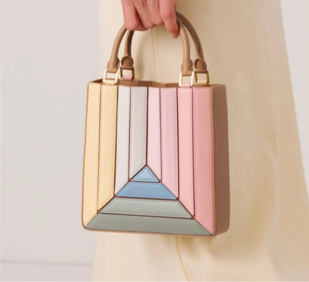 Design paneled handbag small luxury PU leather messenger bag