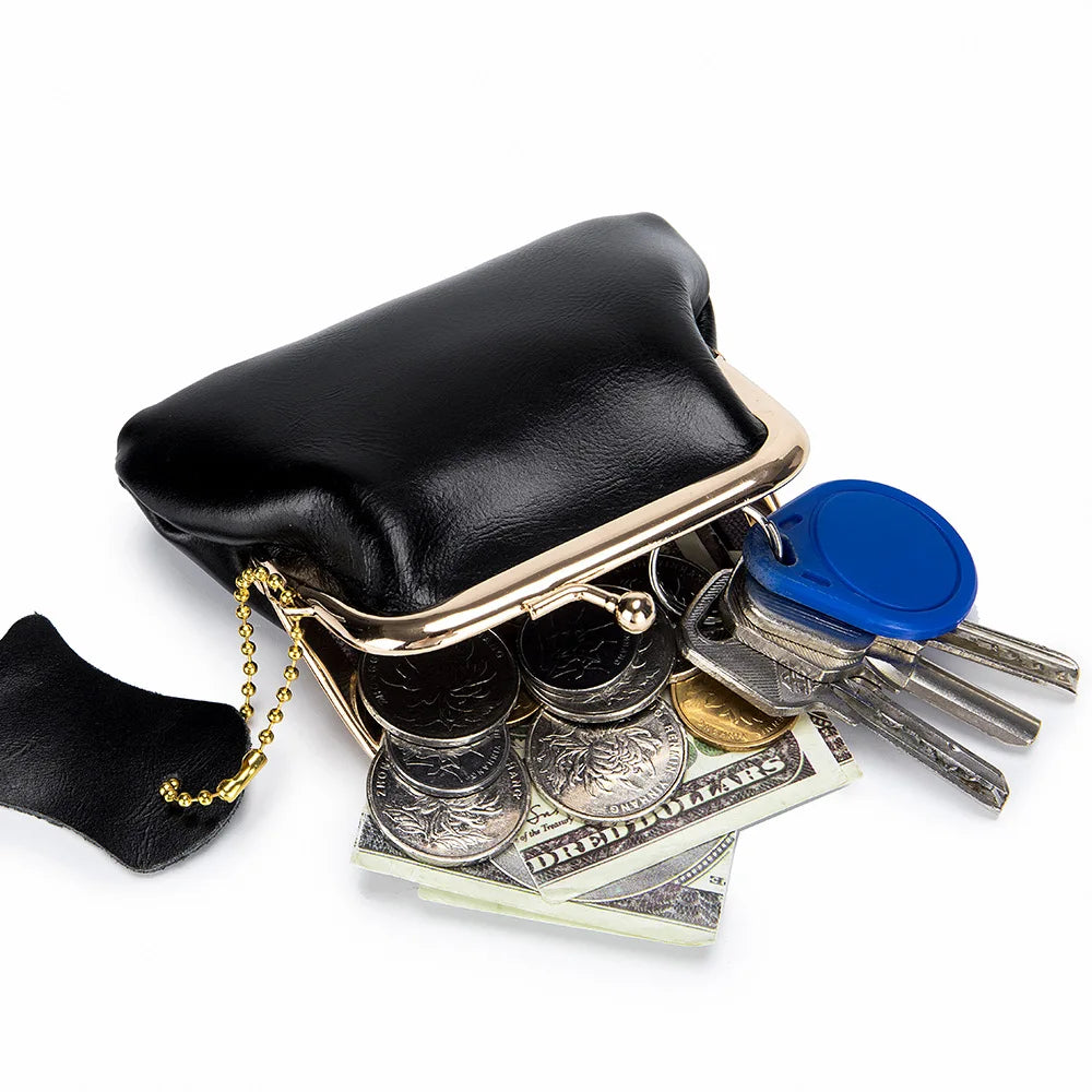 Genuine Leather Coin Purse Fashion Shiny Leather Wallet