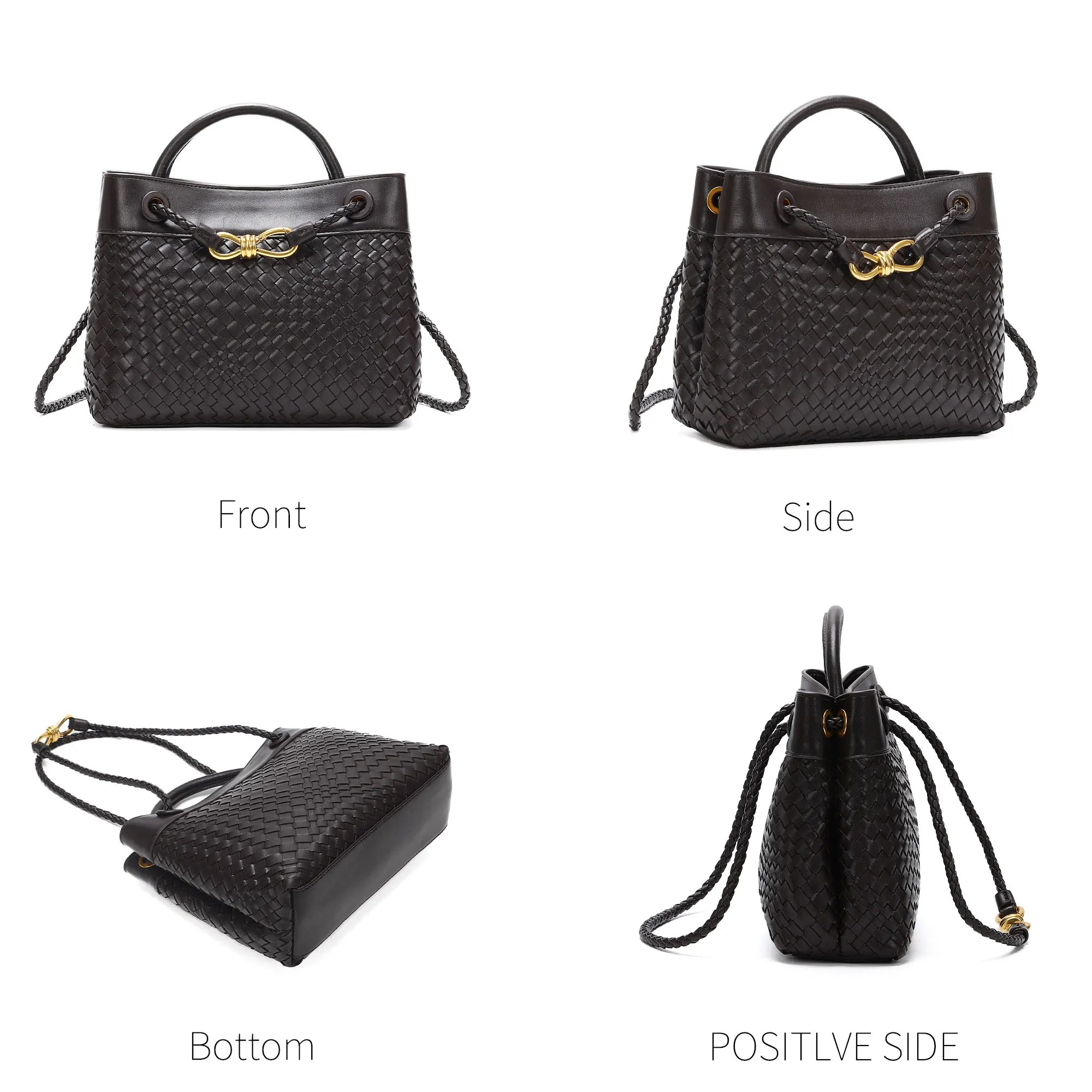 Woven Tote Crossbody Shoulder Handbag Design Top Handle Purse