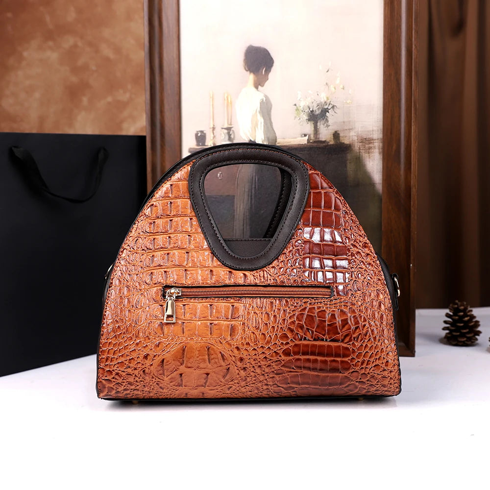 Crocodile Pattern Hand-held Versatile Elegant Crossbody Bag