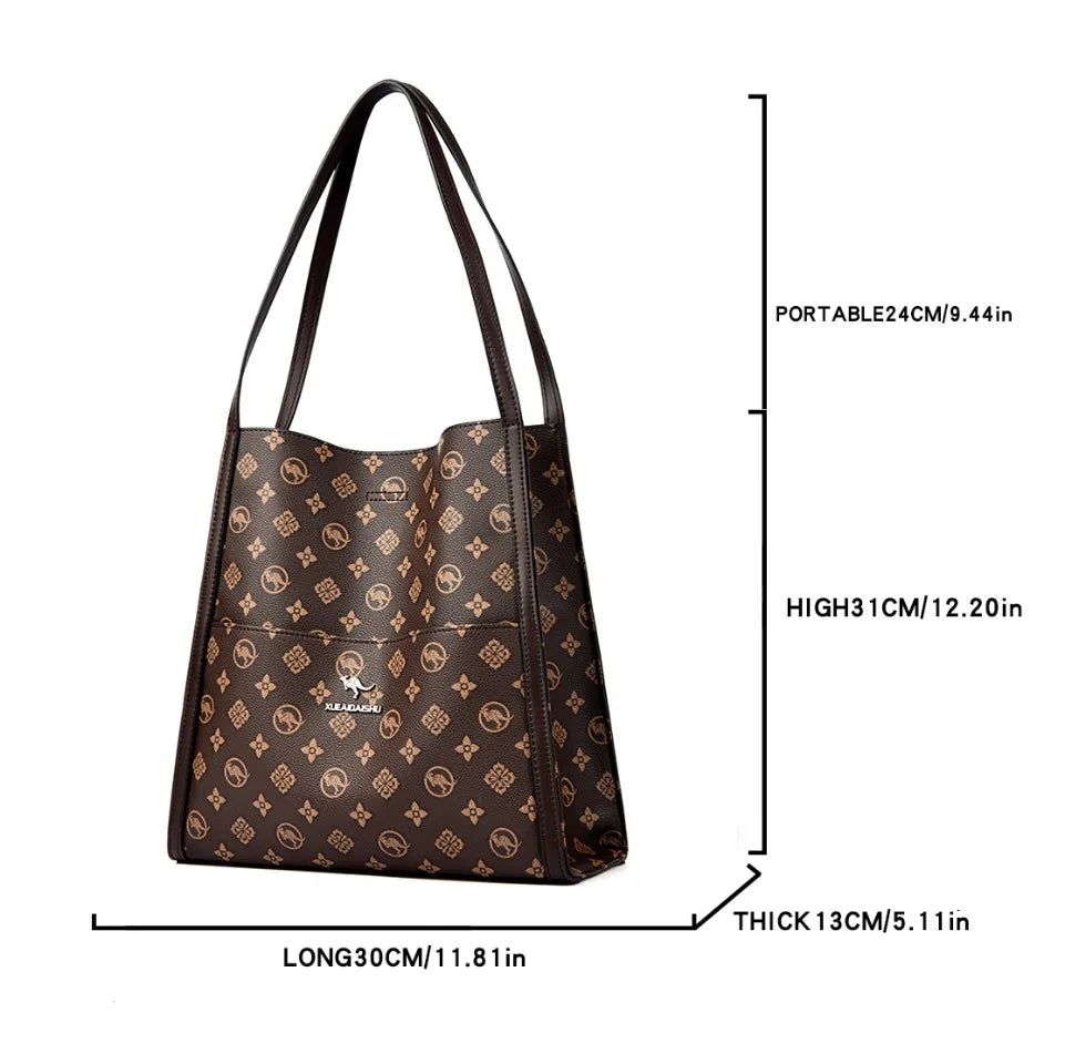 Genuine Brand High Quality Leather Casual Tote Luxury Handbag Top-handle Bag