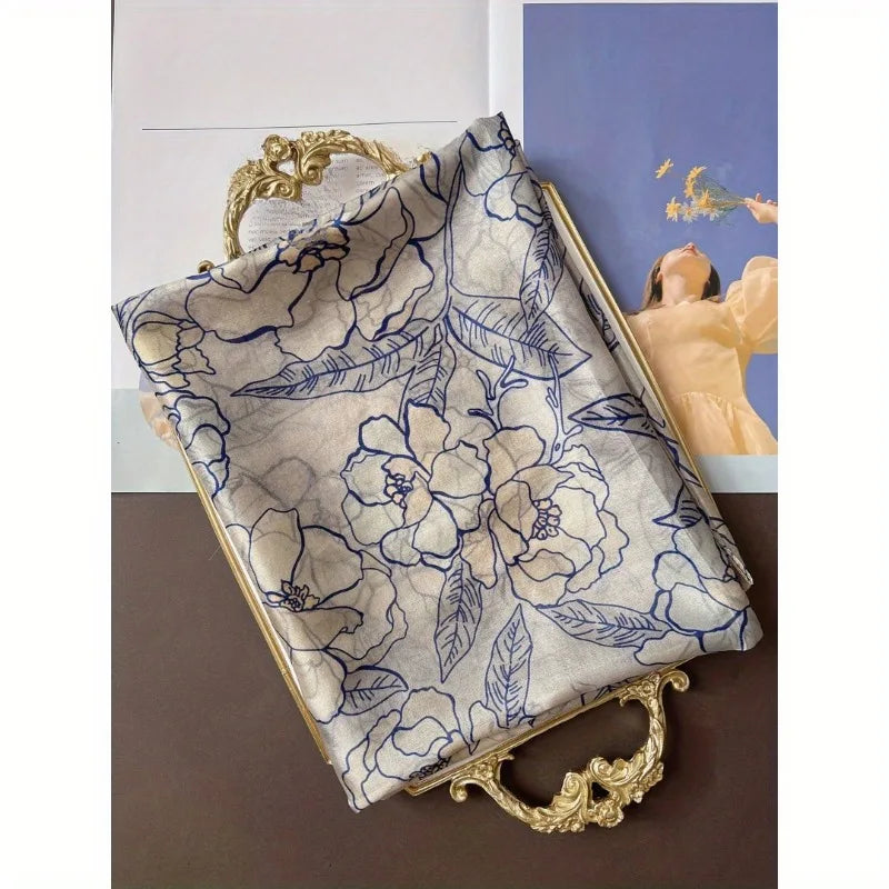 Lightweight 100% Mulberry Silk Scarf Oblong Shawl