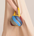 Geometric Multicolor Bucket Bag Design Aesthetic Round Handbag